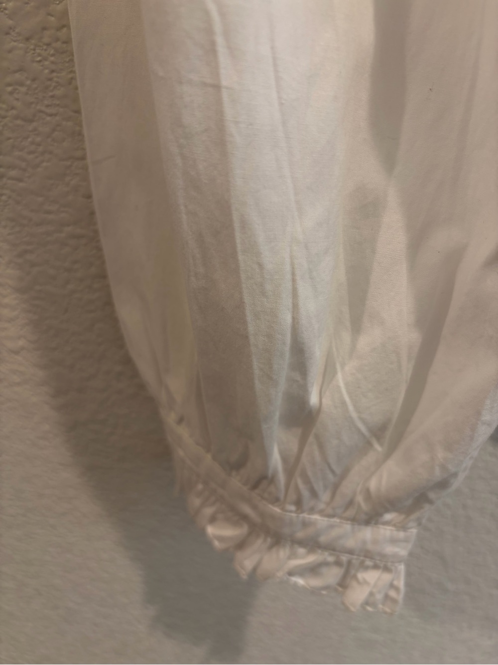 THE GREAT. White Ruffled-Collar Button Front Blouse - Picture 8 of 8